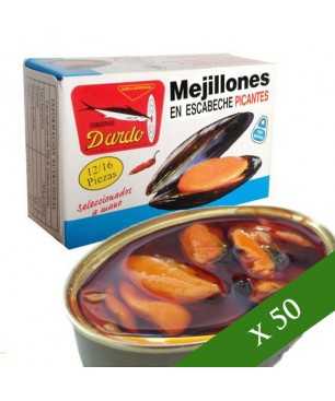 BOX x50 - Mussels in spicy escabeche Dardo 12/16 (Galician Rias)