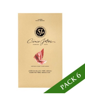 PACK x6 - Prosciutto di Bellota 100% iberico Cinco Jotas (5J) di Jabugo afetatto a mano 80g