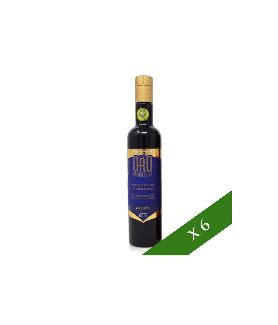 BOX x6 --- Parque Oliva Serie Oro Coupage 500ml, Extra Virgin Olive Oil, D.O. Priego de Córdoba