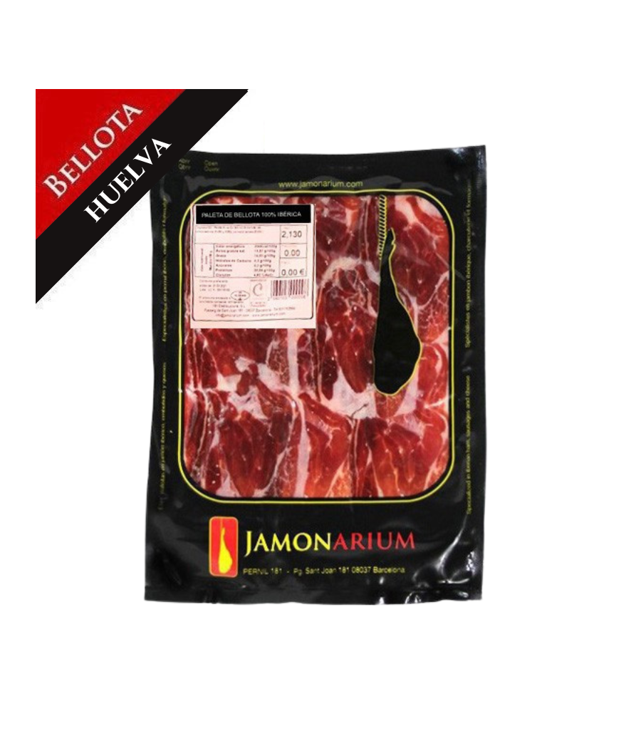 Bellota Iberico Ham (Huelva), 100% iberian breed - Pata Negra sliced 100g