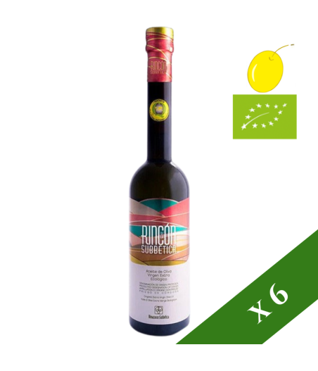BOX x6 --- Rincón de la Subbética Hojiblanca organic 500ml, Extra Virgin Olive Oil, D.O. Priego de Córdoba