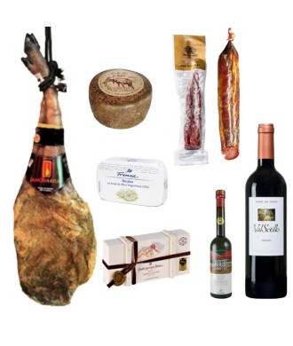 Deluxe Assortment Hamper, 100% Bellota shoulder