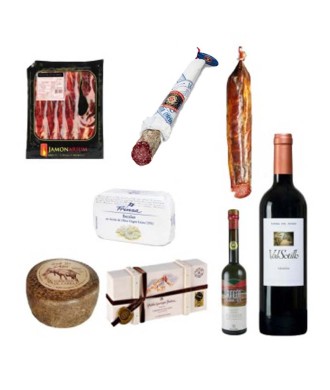 Deluxe Assortment Hamper, 100% Bellota shoulder