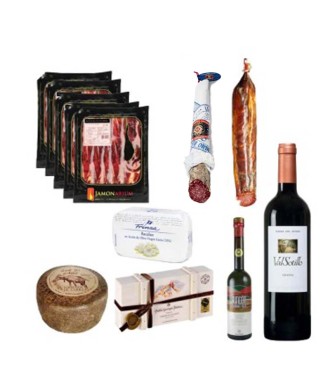 Deluxe Assortment Hamper, 100% Bellota sliced