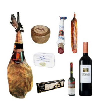 Deluxe Assortment Hamper, 100% Bellota shoulder