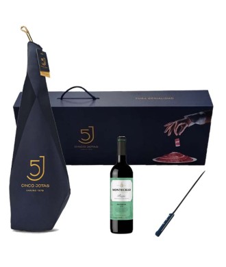 Cinco Jotas (5j) 100% Ibérico Bellota Schinken Jabugo 7-8 Kg GANZ, (Maletín) Wein + Messer