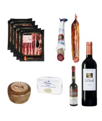 Deluxe Assortment Hamper, 100% Bellota sliced