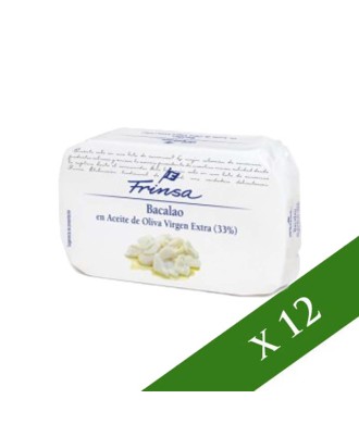 CAIXA x 12: Bacallà en oli d'Oliva Verge Extra, 120g Frinsa