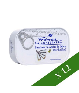 CAIXA x 12: Sardines petites en oli d'oliva 120g Frinsa