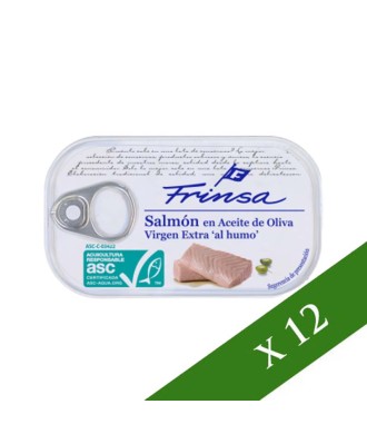 CAIXA x 12: Salmó fumat en Oli d'Oliva Verge Extra 120 g Frinsa